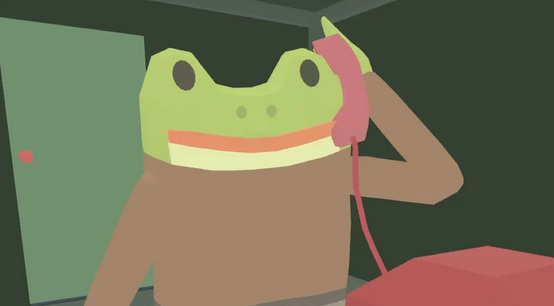 Frog Detective on the phone