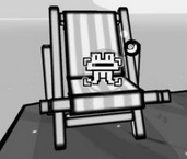 Toad on beach chair